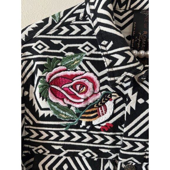 Free People New Romantics Size M Native Whisper Jacket Embroidered Bird Tribal - Picture 3 of 9